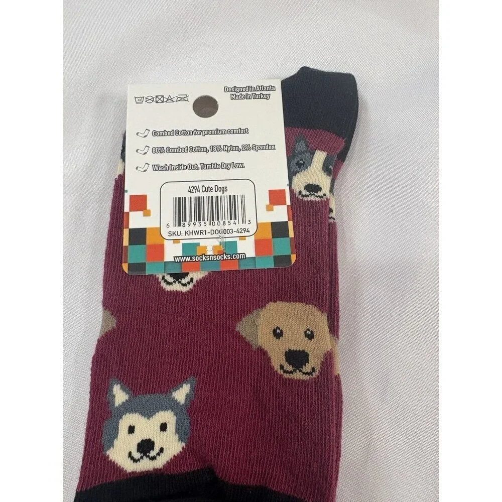Socks N Socks Womens One Size Cute Dogs Kneehigh Graphic Socks 1 Pair
